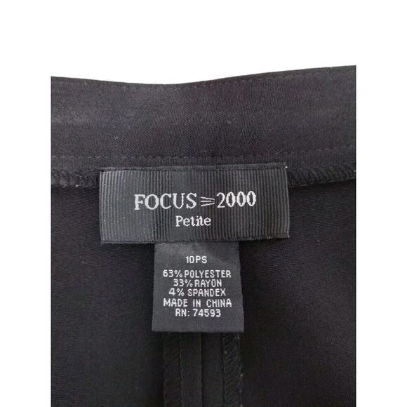 Focus 2000 Black Dress Pants Bi Stretch 10P Minimalist Normcore - Picture 3 of 11